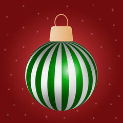 Christmas tree toy. striped Christmas tree toy. striped ball. vector image