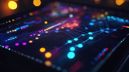 An artistic representation of the human genome showcasing vibrant colors and data patterns in a digital format