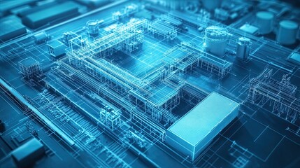 A Wireframe Model of a Complex Industrial Facility
