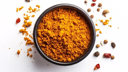 Golden Turmeric Powder in a Bowl: A Vibrant Spice for Flavorful Dishes