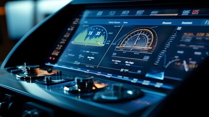 Obraz premium A photo of a modern yachts engine throttle