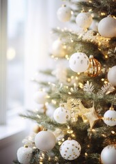 Christmas decoration white tree.