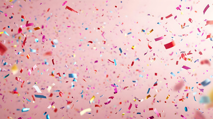 Colorful confetti swirling in the air, creating a festive and joyful atmosphere, perfect for celebrations.