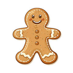 Obraz premium Cheerful Gingerbread Man Illustration 