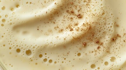 Close-Up of Creamy, Bubbly Texture with Brown Specks