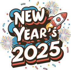 Happy New Year 2025 Vector Illustration