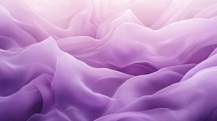 Obraz premium A tranquil lilac landscape with soft flowing pastel fabric waves blending into the serene background at dawn