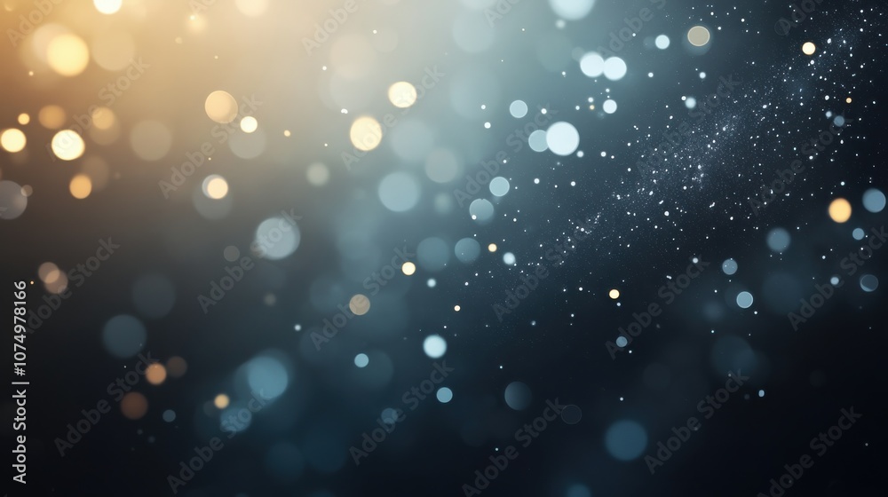 Fototapete A mesmerizing display of shimmering lights and soft bokeh effects in a professional setting at twilight
