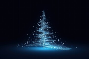 Christmas tree abstract shape night.