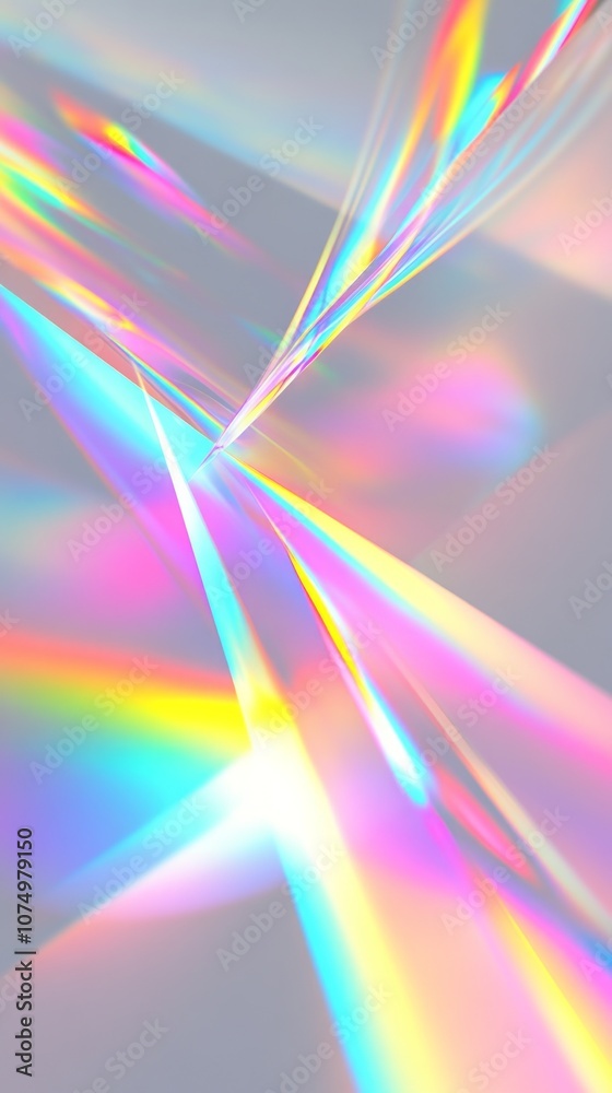 Poster a colorful, abstract image with a rainbow and a white background