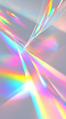 A colorful, abstract image with a rainbow and a white background