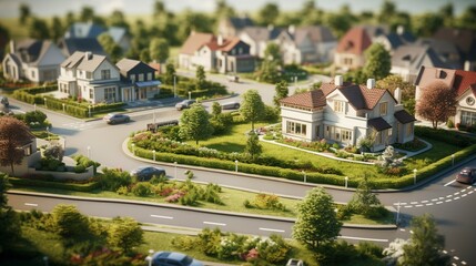 Obraz premium A photo of a newly developed suburban townhouse