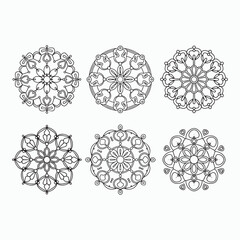 Simple black and white mandala, simple mandala coloring pages, vector file, tattoo design