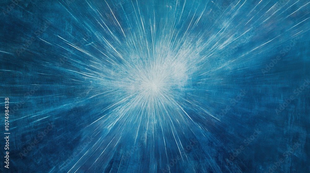 Aufkleber A vibrant azure background featuring a dynamic pattern of thin lines radiating from the center, creating an energetic visual effect