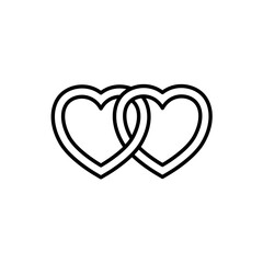 Two intertwined hearts - vector icon