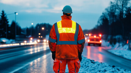 Obraz premium Protective Reflective Clothing for Road Workers in Store Display