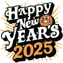 Fototapeta premium Happy New Year 2025 Vector Illustration