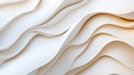 Obraz premium Elegant White Paper Waves Create Texture