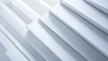 Geometric Minimalist White Staircase