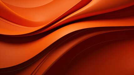 Orange Fluid Waves in Abstract Art