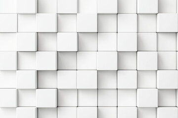 Obraz premium A seamless pattern of white cubes forming a textured wall, providing a modern and minimalist aesthetic ideal for backgrounds and design projects.