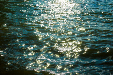 surface with ripples and sunlight