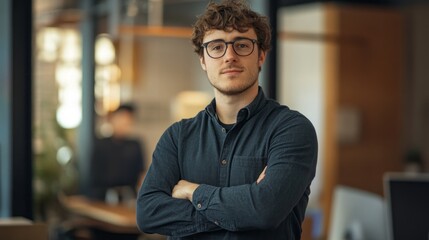 Obraz premium A man with glasses