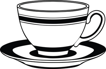 Tea Cup Black Vector