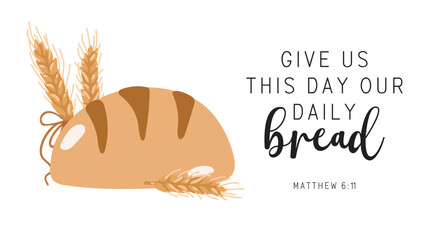 Bread verse, Bible verse text vector, Printable scripture text, Bible text art vector