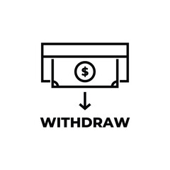 withdraw money icon vector design outline style