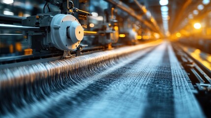 Industrial Weaving Machine in Action