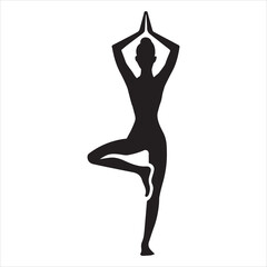 Fototapeta premium Graceful Movement Physical Exercise Silhouette in Vector Form 