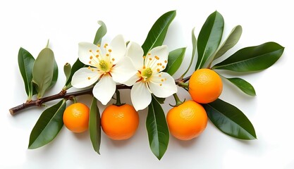 tangerines with leaves