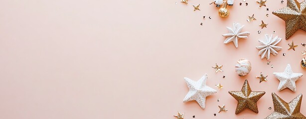 Festive stars on a soft pastel background