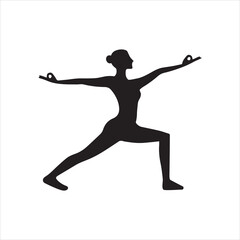 Graceful Movement Physical Exercise Silhouette in Vector Form
