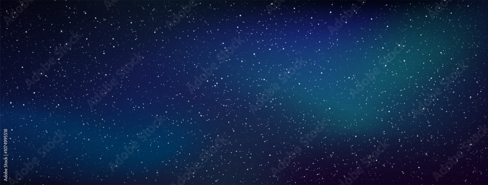 Wall mural tranquil night sky landscape, star universe background, stardust in deep universe, milky way galaxy,