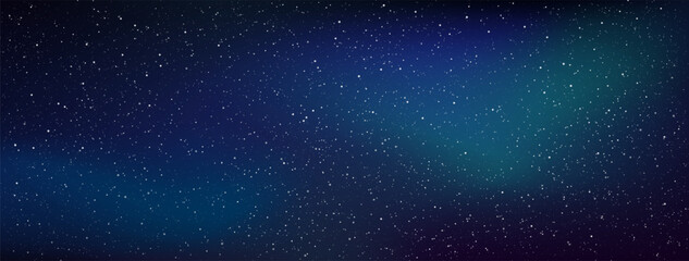 Tranquil night sky landscape, Star universe background, Stardust in deep universe, Milky way galaxy, Vector Illustration. © KICKINN
