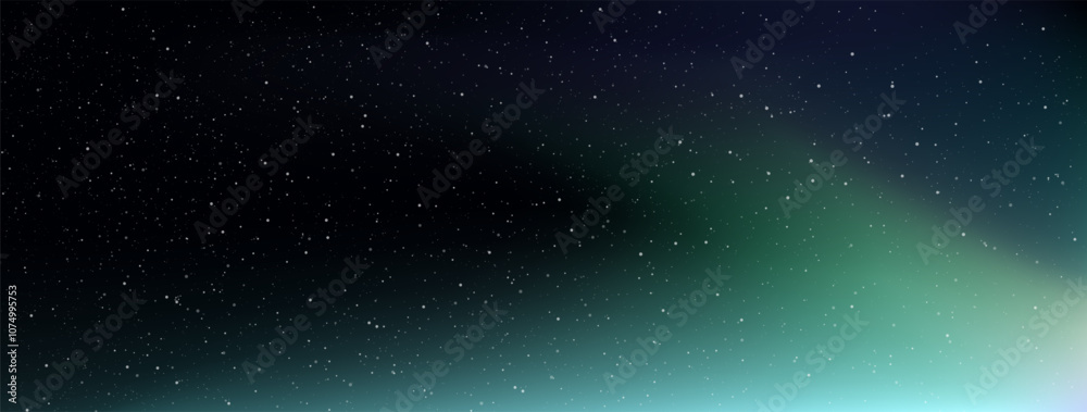 Wall mural mystical night sky with a hint of aurora borealis. calming and peaceful atmosphere, northern lights,
