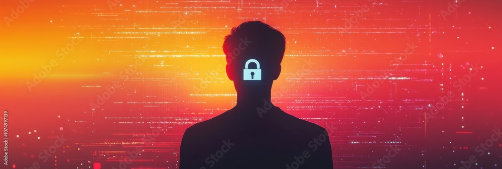 Poster a person’s silhouette is set against a colorful digital environment, highlighting the importance of 