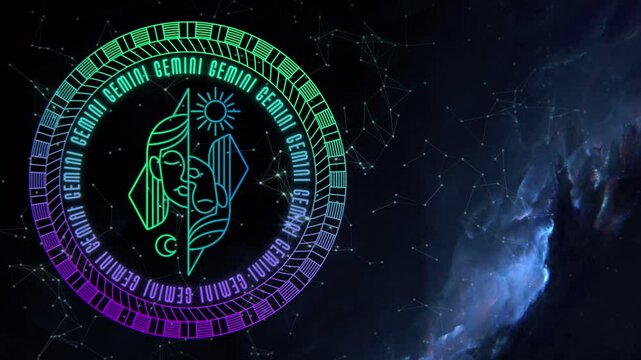  Gemini (Zodiac) and Space, Animation, 1920*1080 Full HD, 