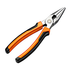Obraz premium Pliers isolated on transparent background, clipping path included, electrician repair tool with steel handle, industrial equipment for maintenance, workshop photography, vertical cut out PNG