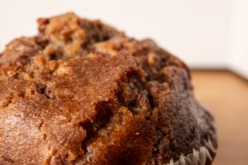 Apple crumb donut close up
