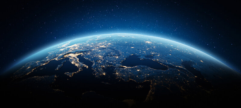 Europe, Turkey and Ukraine city lights