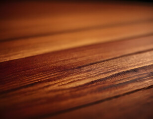 Fototapeta premium Warm Wooden Surface Close-up, Rich Textured Grain in Focus