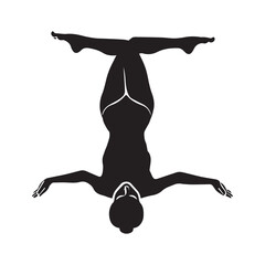 Fototapeta premium Yoga Flow Vector Illustration of Physical Exercise Silhouette