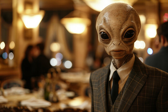 Close up image of extraterrestrial creature generative AI