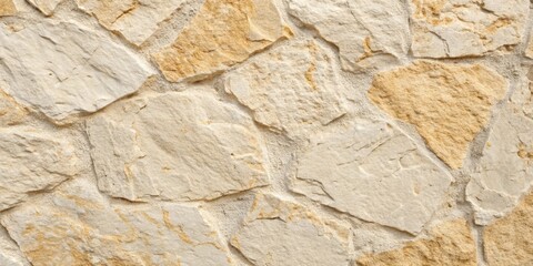 A close-up shot of a wall made from irregularly shaped stone blocks, showcasing a natural texture and warm, earthy tones.