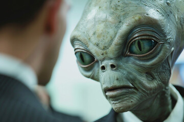 Alien, extraterrestrial or earth invasion from outer space generative AI design