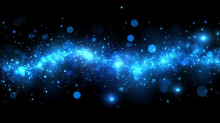 Fototapeta premium A long blue line of stars with a blue background