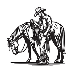 Fototapeta premium Cowboy Silhouette